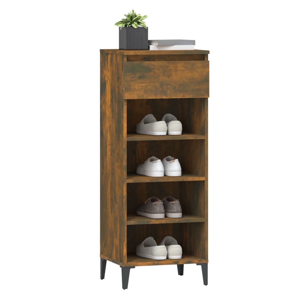 Scarpiera Rovere Fumo 40x36x105 Cm In Legno Multistrato - Image 5