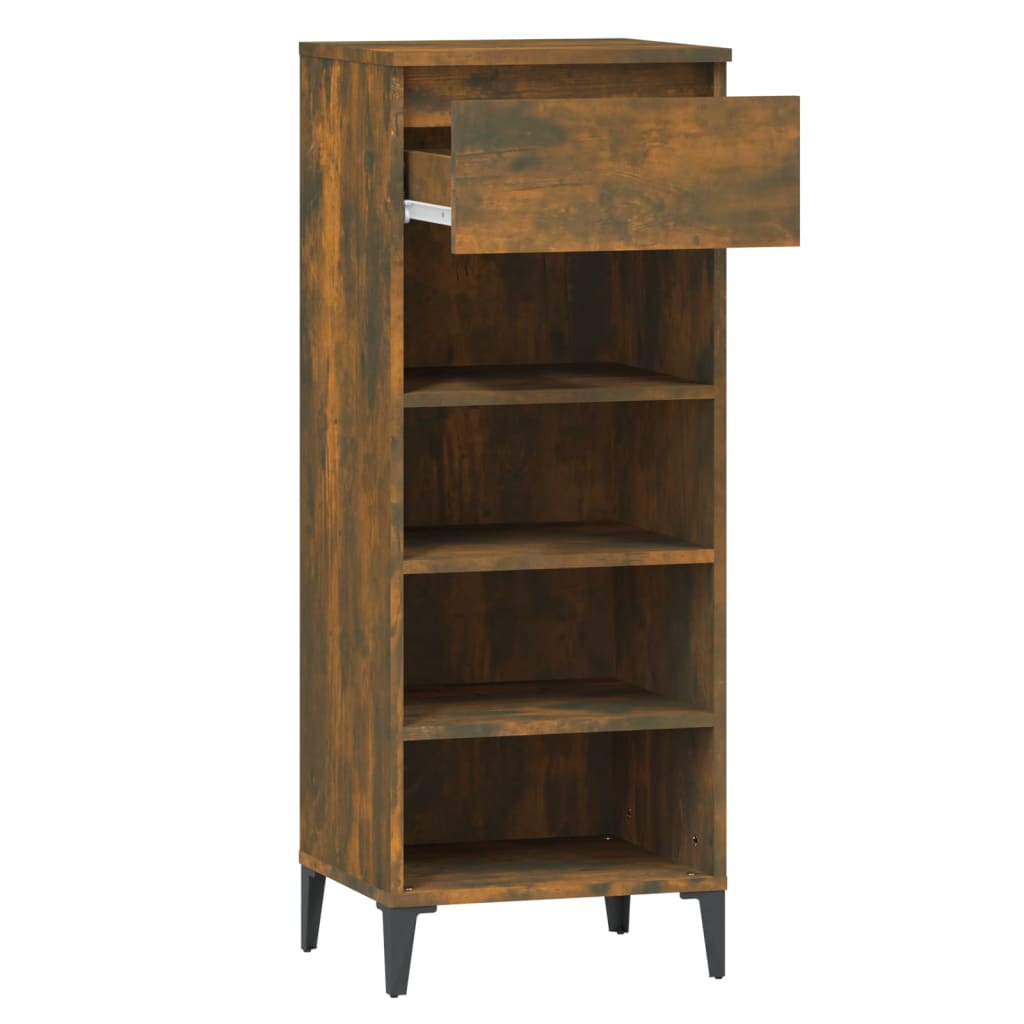 Scarpiera Rovere Fumo 40x36x105 Cm In Legno Multistrato - Image 4