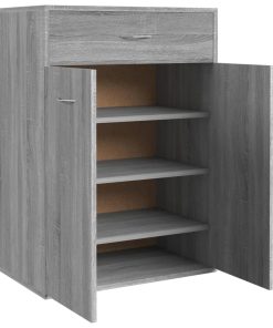 Scarpiera Grigio Sonoma 60x35x84 Cm In Legno Multistrato