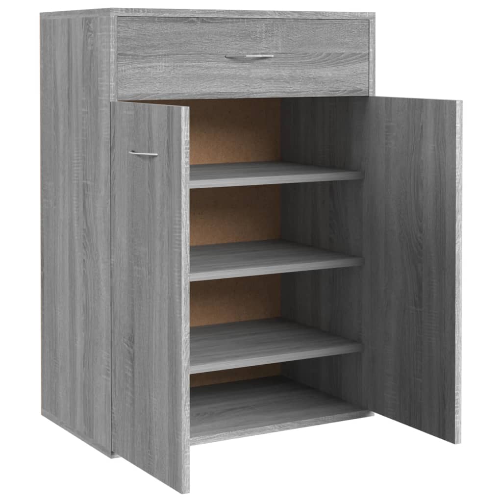 Scarpiera Grigio Sonoma 60x35x84 Cm In Legno Multistrato
