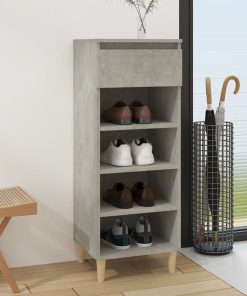 Scarpiera Grigio Cemento 40x36x105 Cm In Legno Multistrato