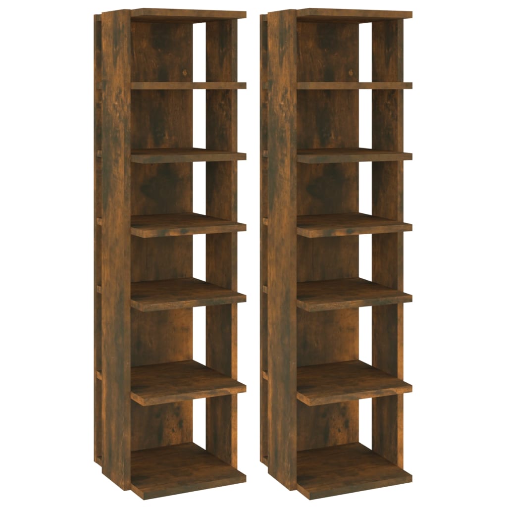 Scarpiere 2 Pz Rovere Fumo 27,5x27x102 Cm In Legno Multistrato - Image 3