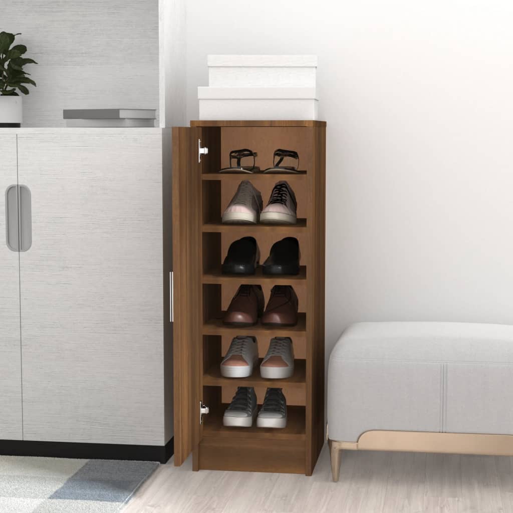 Scarpiera Rovere Marrone 32x35x92 Cm In Legno Multistrato - Image 5