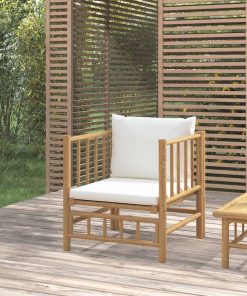 Divano Da Giardino Con Cuscini Bianco Crema In Bambù