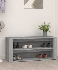 Scarpiera Grigio Cemento 100x35x45 Cm In Legno Multistrato