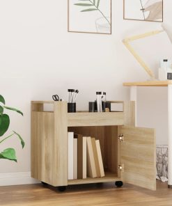 Carrello Scrivania Rovere Sonoma 60x45x60 Cm Legno Multistrato