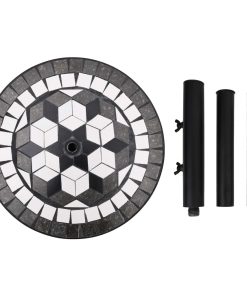Base Per Ombrellone Nero E Bianco Rotonda 12 kg