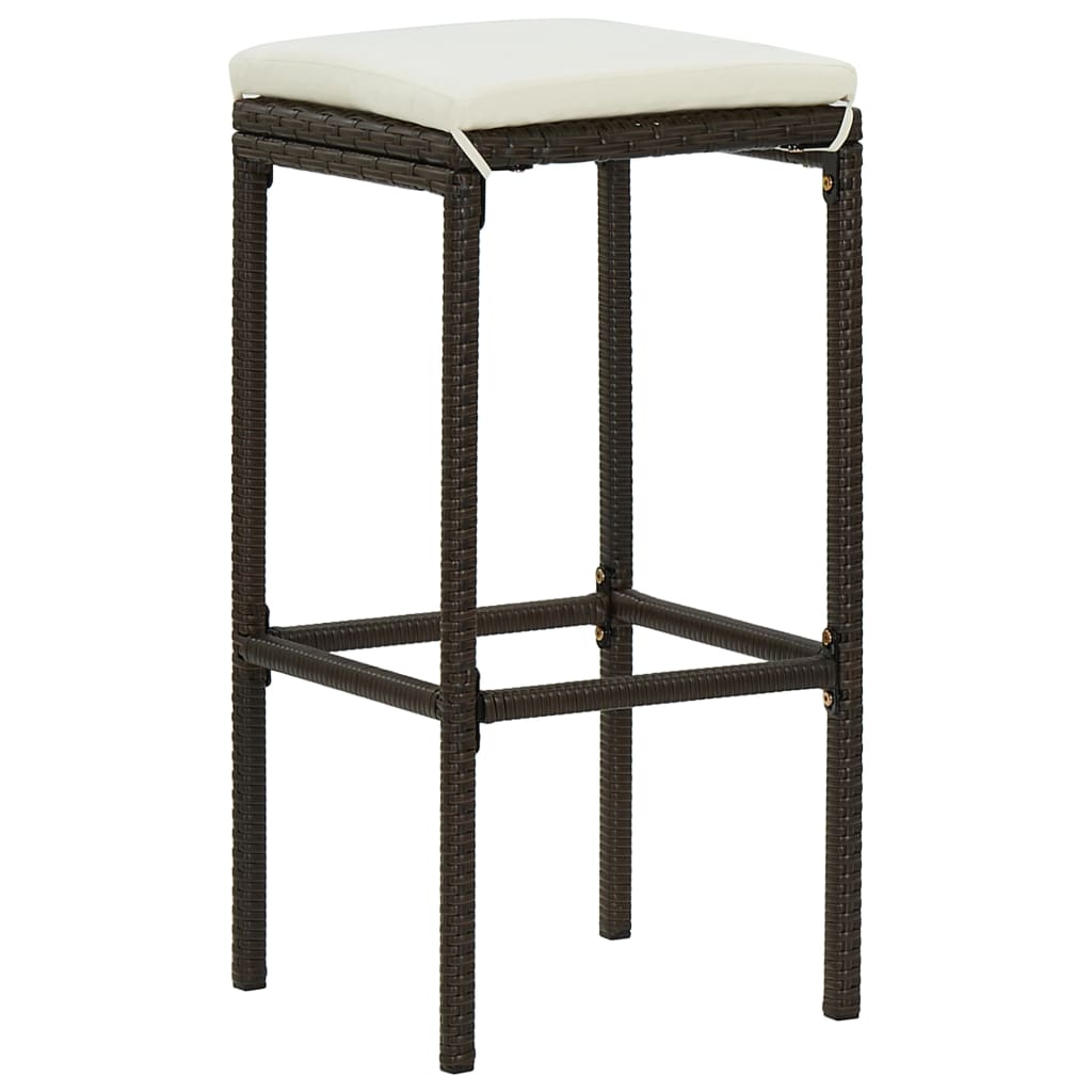 Set Da Bar 3 Pz In Polyrattan Marrone