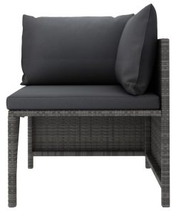 Divano Da Giardino A 4 Posti Con Cuscini In Polyrattan Grigio