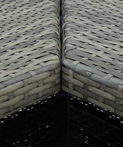 Tavolo Da Bar Angolare Grigio 100x50x105 Cm In Polyrattan