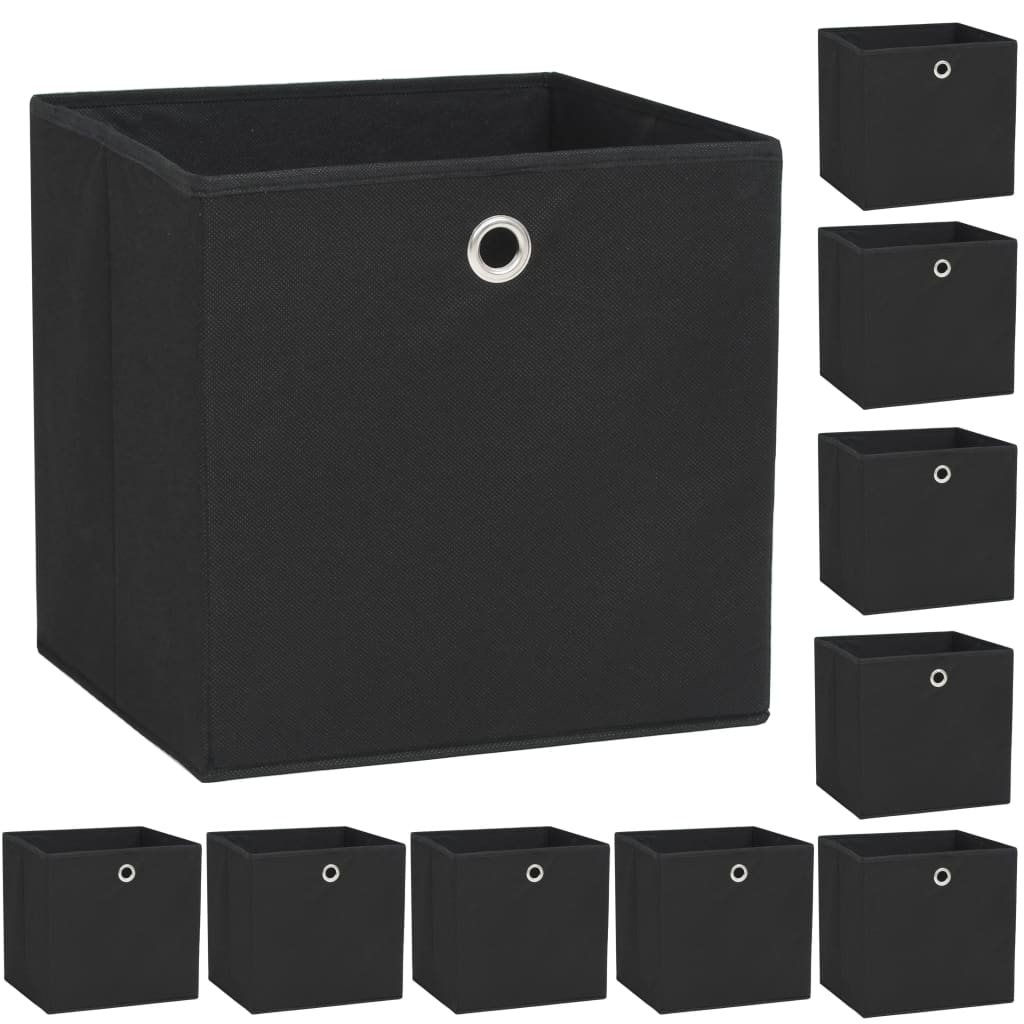 Contenitori 10 Pz In Tessuto Non Tessuto 32x32x32 Cm Nero - Image 6