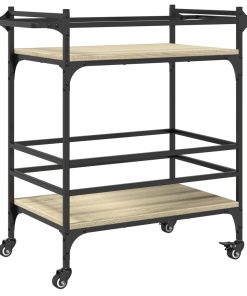 Carrello Da Cucina Rovere Sonoma 82x40x78,5cm Legno Multistrato