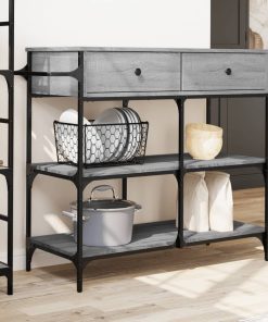 Carrello Cucina Grigio Sonoma 105x42x95 Cm In Legno Multistrato