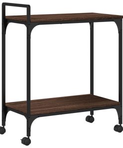 Carrello Cucina Rovere Marrone 60,5x31x72,5cm Legno Multistrato