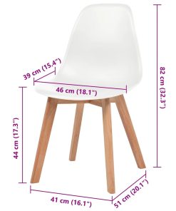 Sedie Da Pranzo 6 Pz Bianche In Plastica