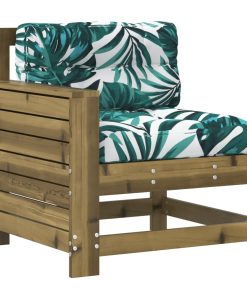 Divano Da Giardino Senza Braccioli Con Cuscini Impregnato Pino
