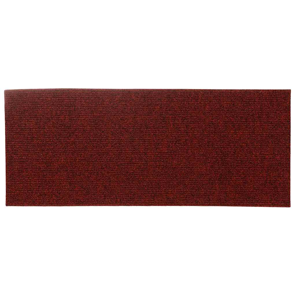 Tappetini Per Scale Autoadesivi 15 Pz 60x25 Cm Bordeaux Rosso Rettangolari - Image 4