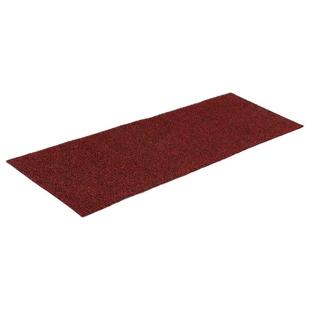 Tappetini Per Scale Autoadesivi 15 Pz 60x25 Cm Bordeaux Rosso Rettangolari - Image 2