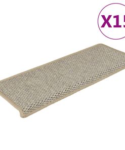 Tappeti Autoadesivi Scale Aspetto Sisal 15 Pz 65x21x4 Cm Verdi