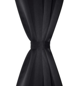 2 Pz Tende Oscuranti Con Occhielli In Metallo 135x175 Cm Nere