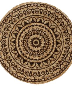 Tovagliette 6 Pz Marrone Scuro 38 Cm Rotonde In Juta