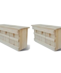 Casette Per Gli Uccelli 2 Pz In Legno 44x15,5x21,5 cm