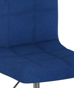 Sedia Da Pranzo Girevole Blu In Tessuto