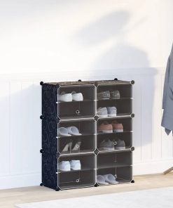 Organizzatore Portaoggetti Con 6 Cubi E Ante Trasparenti In pp