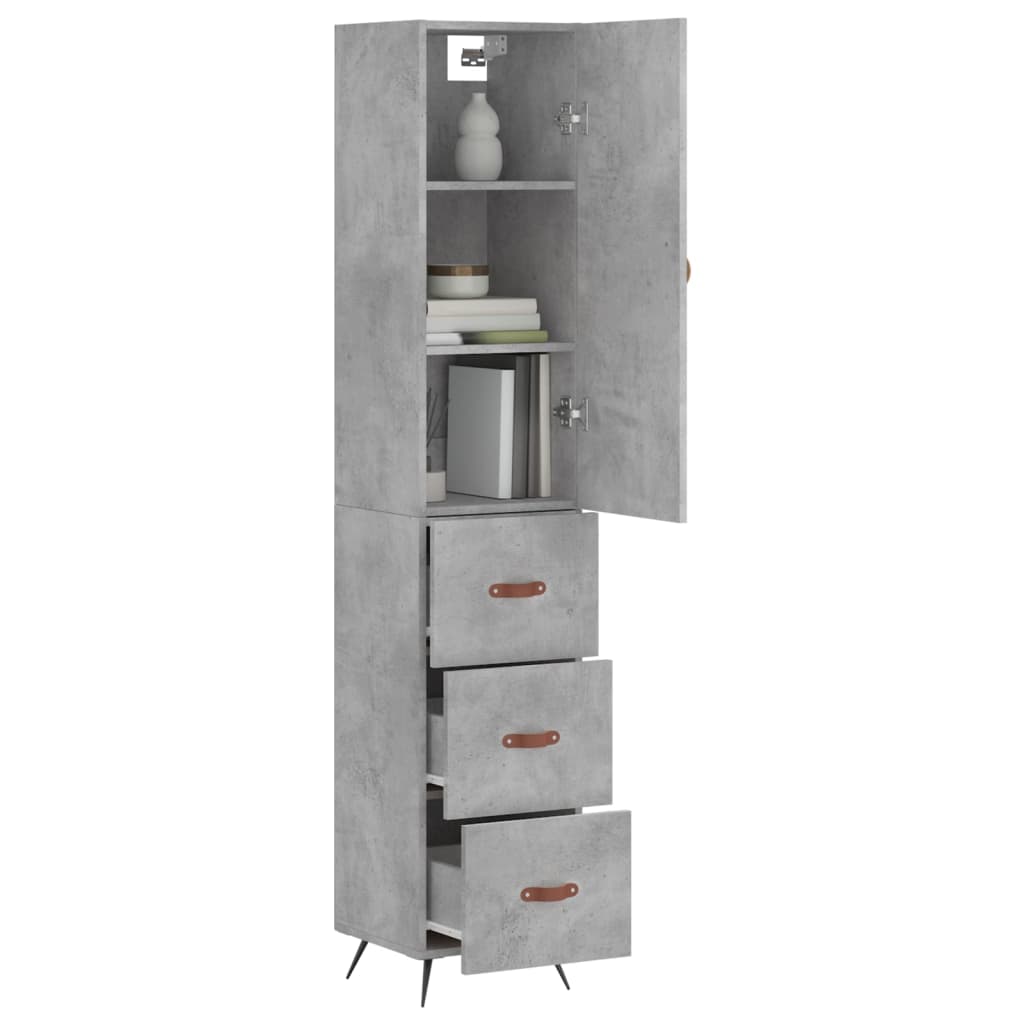 Credenza Grigio Cemento 34,5x34x180 Cm In Legno Multistrato - Image 5
