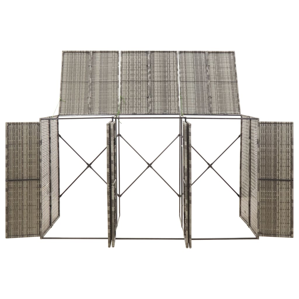 Copribidone Triplo Grigio 207x80x117 Cm In Polyrattan - Image 2