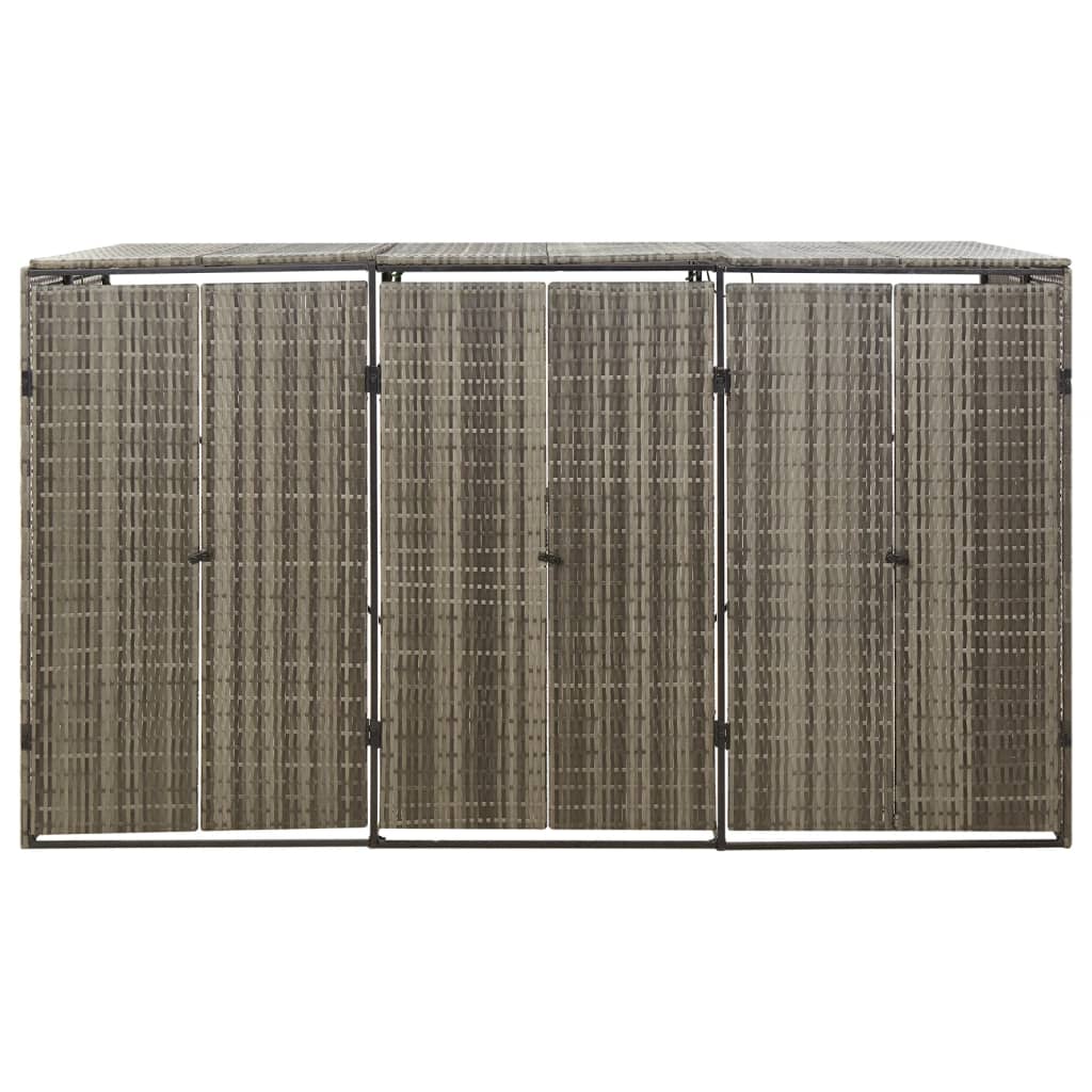 Copribidone Triplo Grigio 207x80x117 Cm In Polyrattan - Image 4