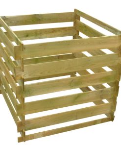 Bidone Per Compost A Doghe 0,54 M3 In Legno Quadrato