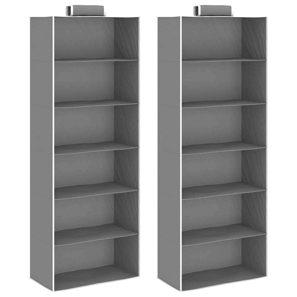 Organizer Per Armadio Da Appendere Con 6 Ripiani 2 Pz Tessuto - Image 5