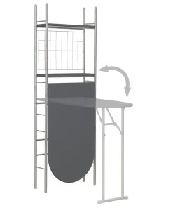 Set Tavolo E Sedie Pieghevoli Con Scaffale 3pz Mdf Acciaio Nero