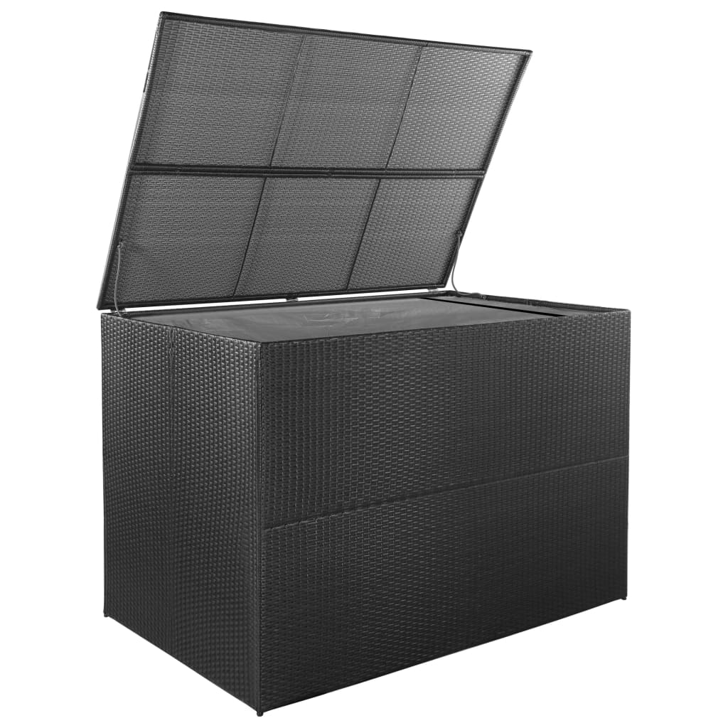 Baule Da Giardino Nero 150x100x100 Cm In Polyrattan - Image 5