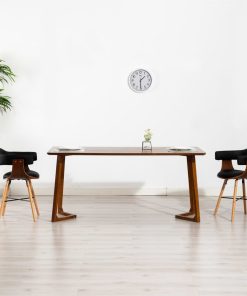 Sedie Da Pranzo 2 Pz Nere In Similpelle E Legno Curvato