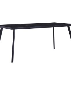 Tavolo Da Pranzo Nero 160x80x75 Cm In Vetro Temperato