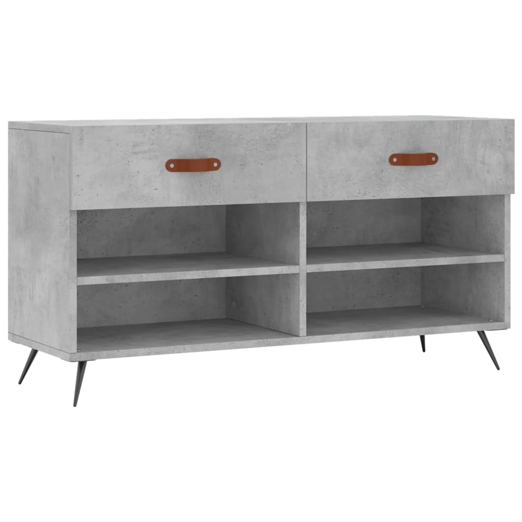 Panca Porta Scarpe Grigio Cemento 102x35x55cm Legno Multistrato - Image 6