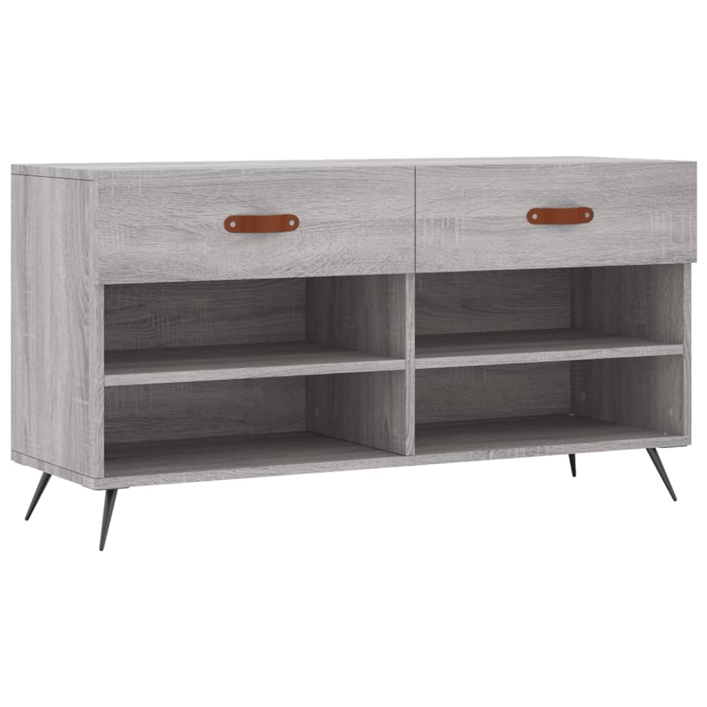Panca Porta Scarpe Grigio Sonoma 102x35x55 Cm Legno Multistrato - Image 6