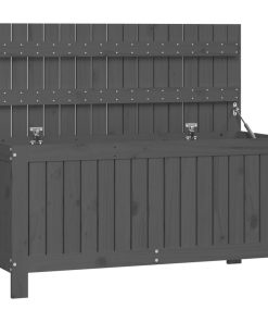 Contenitore Da Giardino Grigio 115x49x60 Cm Legno Massello Pino