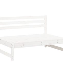 Divano Centrale 120x80 Cm In Legno Massello Di Pino Bianco