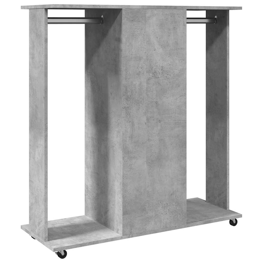 Armadio Con Ruote Grigio Cemento 102x38x110cm Legno Multistrato - Image 6