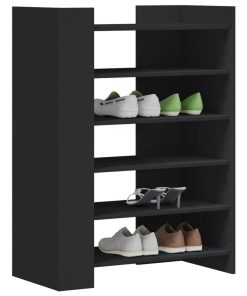 Scarpiera Nera 74,5x37,5x100 Cm In Legno Multistrato