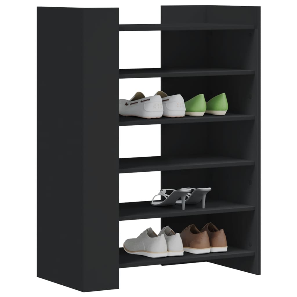 Scarpiera Nera 74,5x37,5x100 Cm In Legno Multistrato