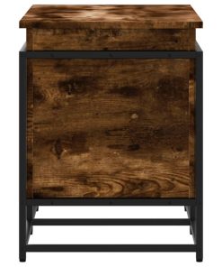 Contenitore Con Coperchio Rovere Fumo 80x40x51,5cm Truciolato