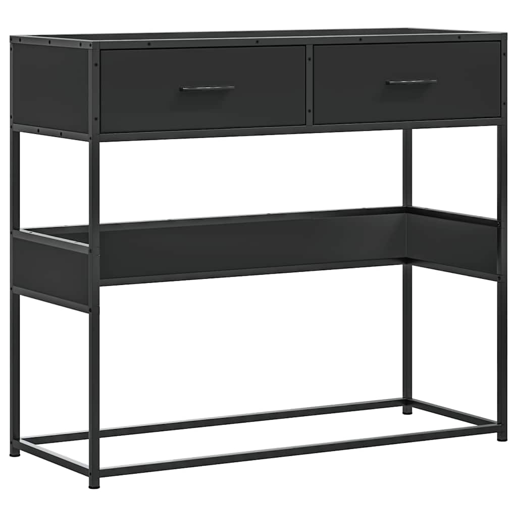 Tavolino Consolle Nero 90x35x80 Cm In Legno Multistrato - Image 4