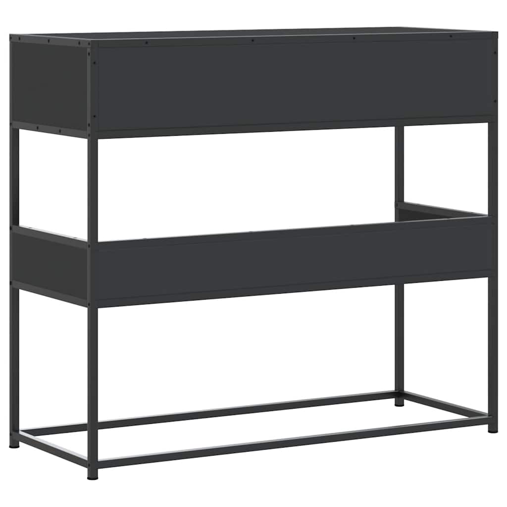 Tavolino Consolle Nero 90x35x80 Cm In Legno Multistrato - Image 2
