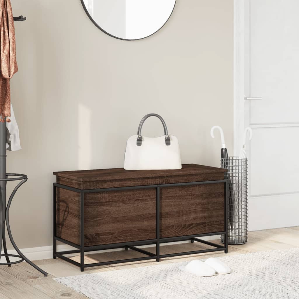 Contenitore Con Coperchio Rovere Marrone 100x40x51,5 Truciolato - Image 2