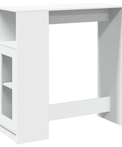 Tavolo Bar Con Rastrelliera Bianco 101x40x103,5 Cm Multistrato