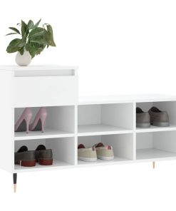 Scarpiera Bianca 102x36x60 Cm In Legno Multistrato